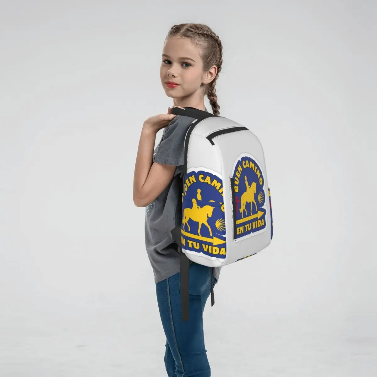 Yellow Camino De Santiago Scallop Shell (3) Backpack Large Capacity Boys Girls BookBag School Bag Shoulder Bags for Men Women