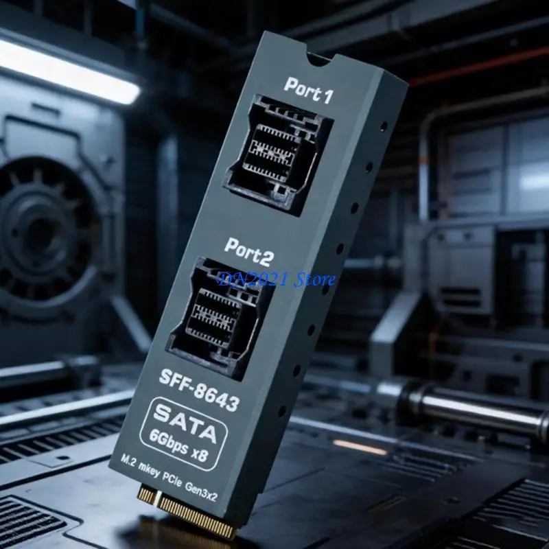 F3KE Internal Storage Board with SFF-8643 Pair, M.2 M-Key Host Adapter, Light, and Mounting Screw for Organized Drive Layouts
