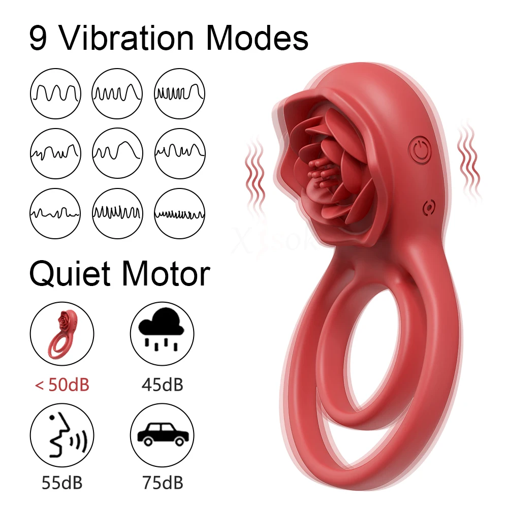 Remote Control Vibrating Cock Ring 9 Vibrations Dick Penis Ring Vibrator Delay Ejaculation Sex Toys for Men Women xxx Erotic 18+