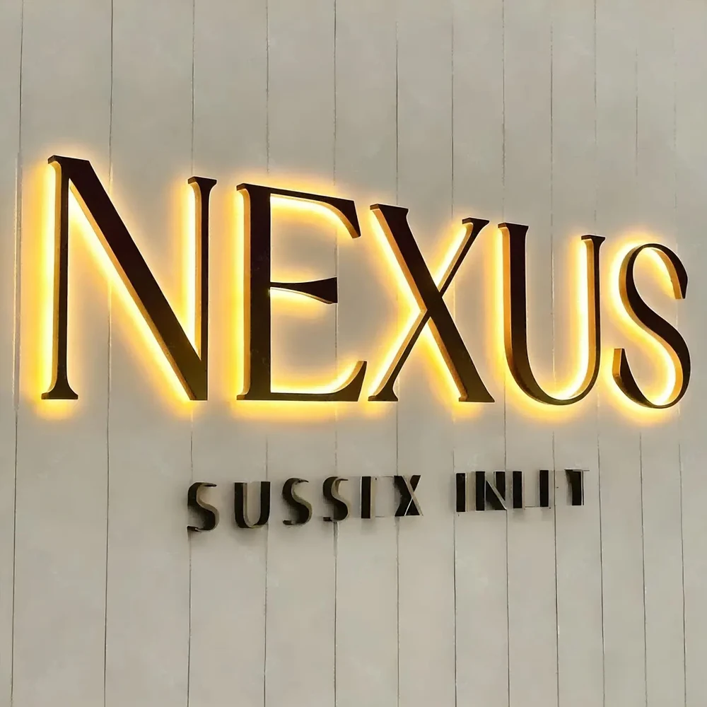 Custom Business 3D Letter Illuminated Sign Metal Backlit Large Signage Custom LED Personalization Company Signage Metal LED Deco view 5