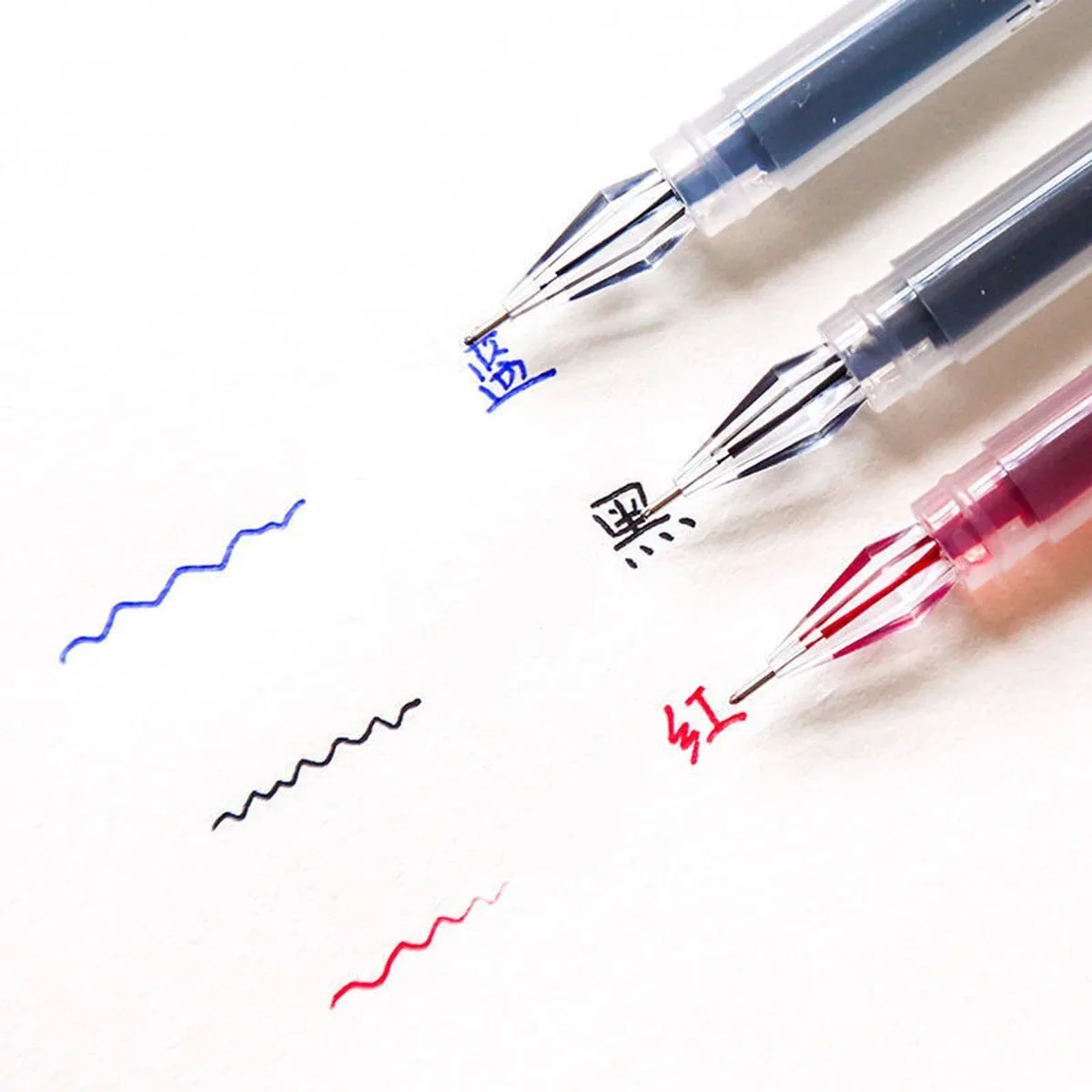 12 stks/set Diamond tip Gel Pen Fijne 0.38mm Grote capaciteit Zwart/Blauw/Rode inkt Examen Ondertekening Schrijven School kantoorbenodigdheden Statione - afbeelding 2