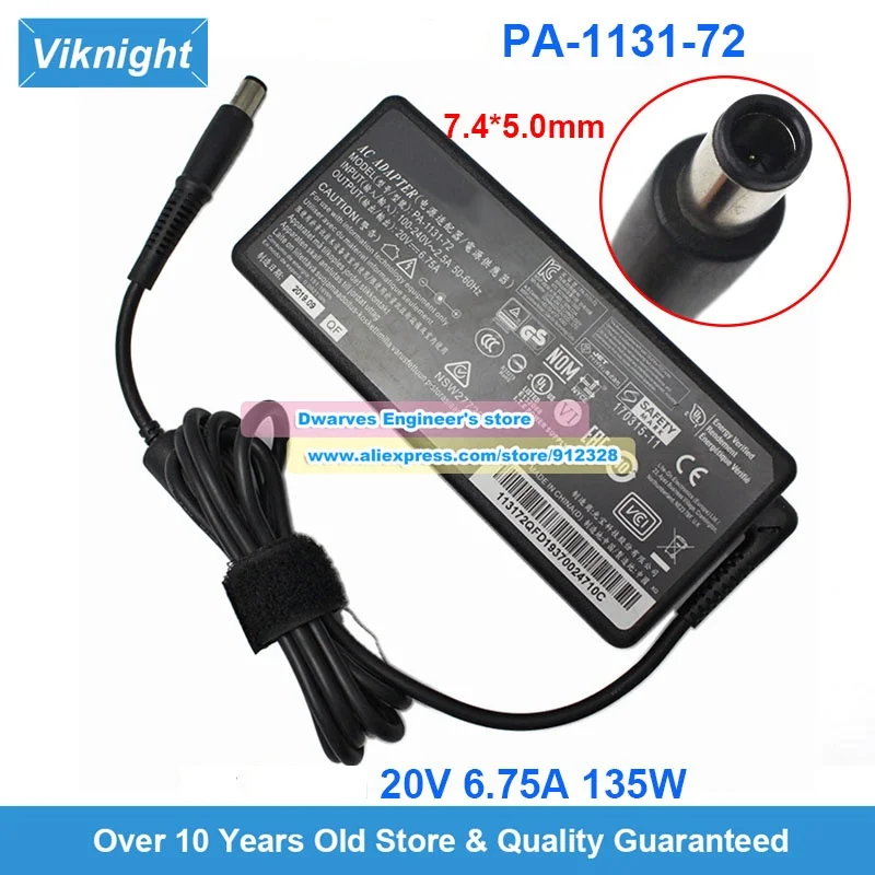PA-1131-76E PA-1131-72 AC Adapter 20V 6.75A PA-1131-76 for Kensington SD5000T THUNDERBOLT 3 DOCK SD400T DOCKING STATION DOCK430