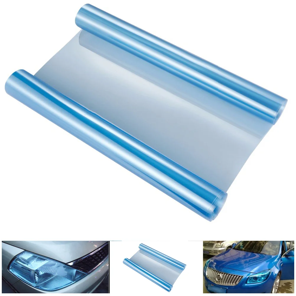 

Headlight Color Change Film Blue 90% Transparent Heat Resistant Stretchable Waterproof Tint Vinyl Sheet For Car Light