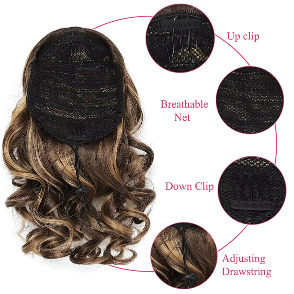 Synthetic 9-Inch Short Drawstring Ponytail for Women