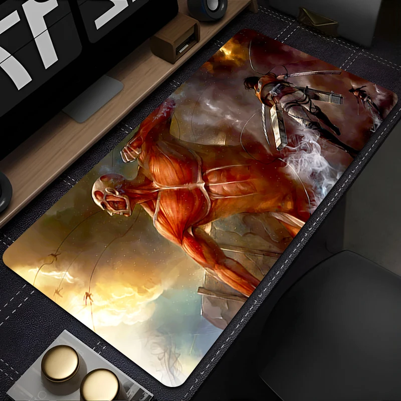 ملحقات الكمبيوتر، لوحة ماوس غير قابلة للانزلاق، سجادات ألعاب هجوم على لوحة ماوس Titan، لوحة مفاتيح مطاطية عالية الدقة، وسادة ماوس للكمبيوتر المحمول