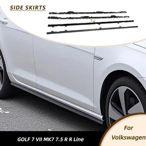 Car Side Skirts Body Kits For Volkswagen VW GOLF 7 7.5 R R Line GTI 2014-2018 4PCS Side Door Extension Lip Guard Matte Black PP