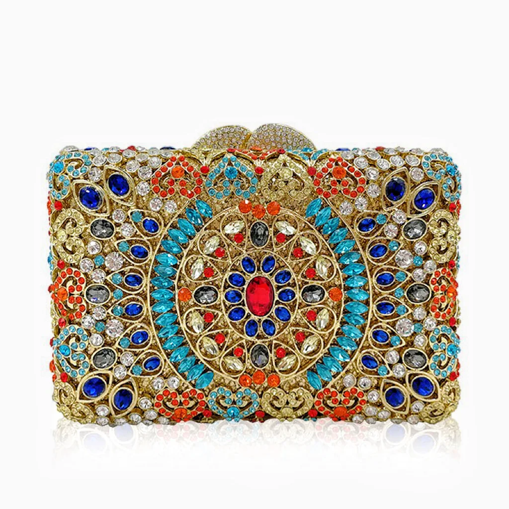 

Diamond-encrusted Dinner Bag Hollow Metal Small Square Box Full Of Diamonds Banquet Rhinestone Clutch Bag Purses Luxury Designer