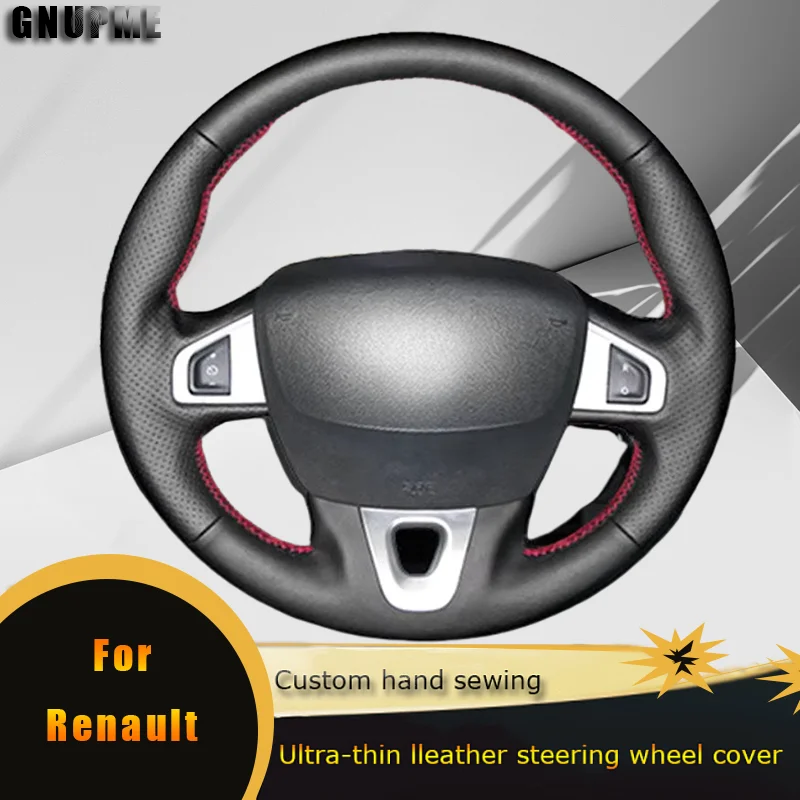 DIY Car Steering Wheel Cover Leather For Renault Megane 3 2008-2016 Scenic 3 Kangoo 2 Fluence (ZE) Samsung SM3 Nissan NV250