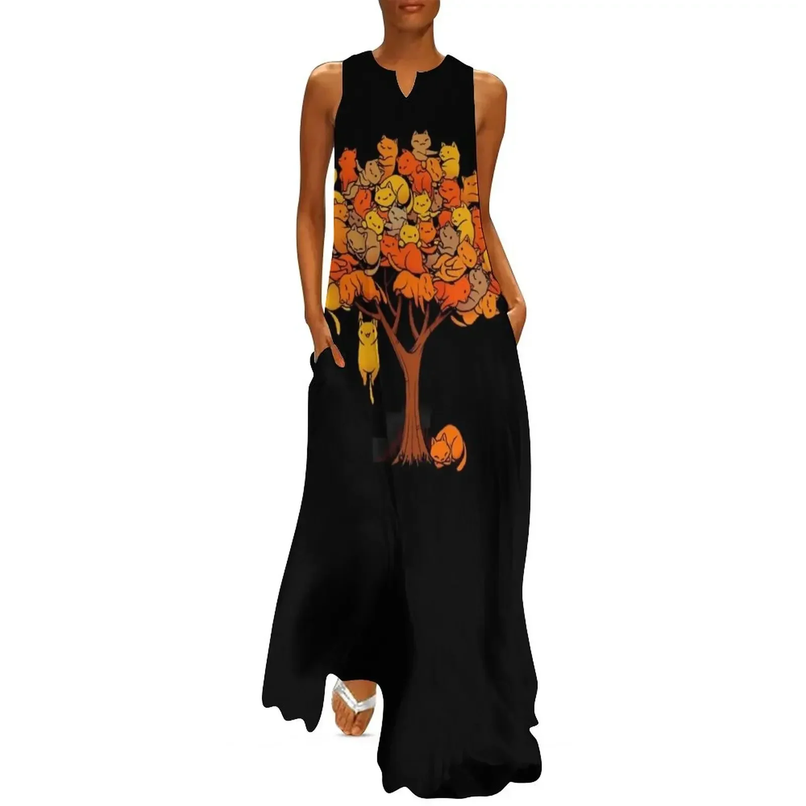 

Cat Tree Long Dress women's summer jumpsuit Dresses dress women summer 2025 party dresses woman Dress