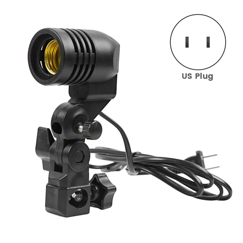 Hot sale Light Lamp Photo Studio E27 AC Socket Photography 1.8M Cable Cord Bulb Stand with Umbrella Holder Bulb Mount US Plug