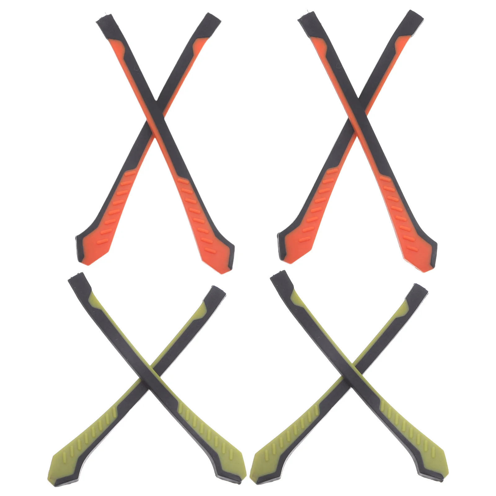 

4Pairs Eyeglass Arm Sleeves Universal Leg Replacements Soft Rubber Ends Secure Fit Glasses Temple Repair Parts