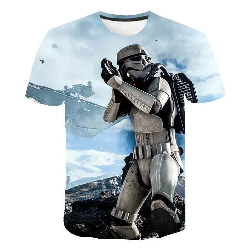 Star Wars Tshirts 3d Print Disney Darth Vader Kids T Shirt Summer Fashion Cartoons T-shirt Boys Girls Crew Neck Loose Tshirt Top