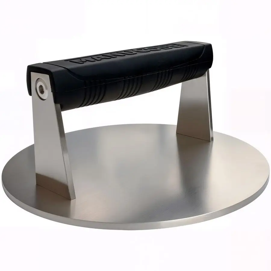 

Stainless Steel Burger Smasher 3.25 LB 8 Inch Steak Weight for Smash Burgers, Bacon, Sandwiches Dishwasher Safe, Preheatable Pro