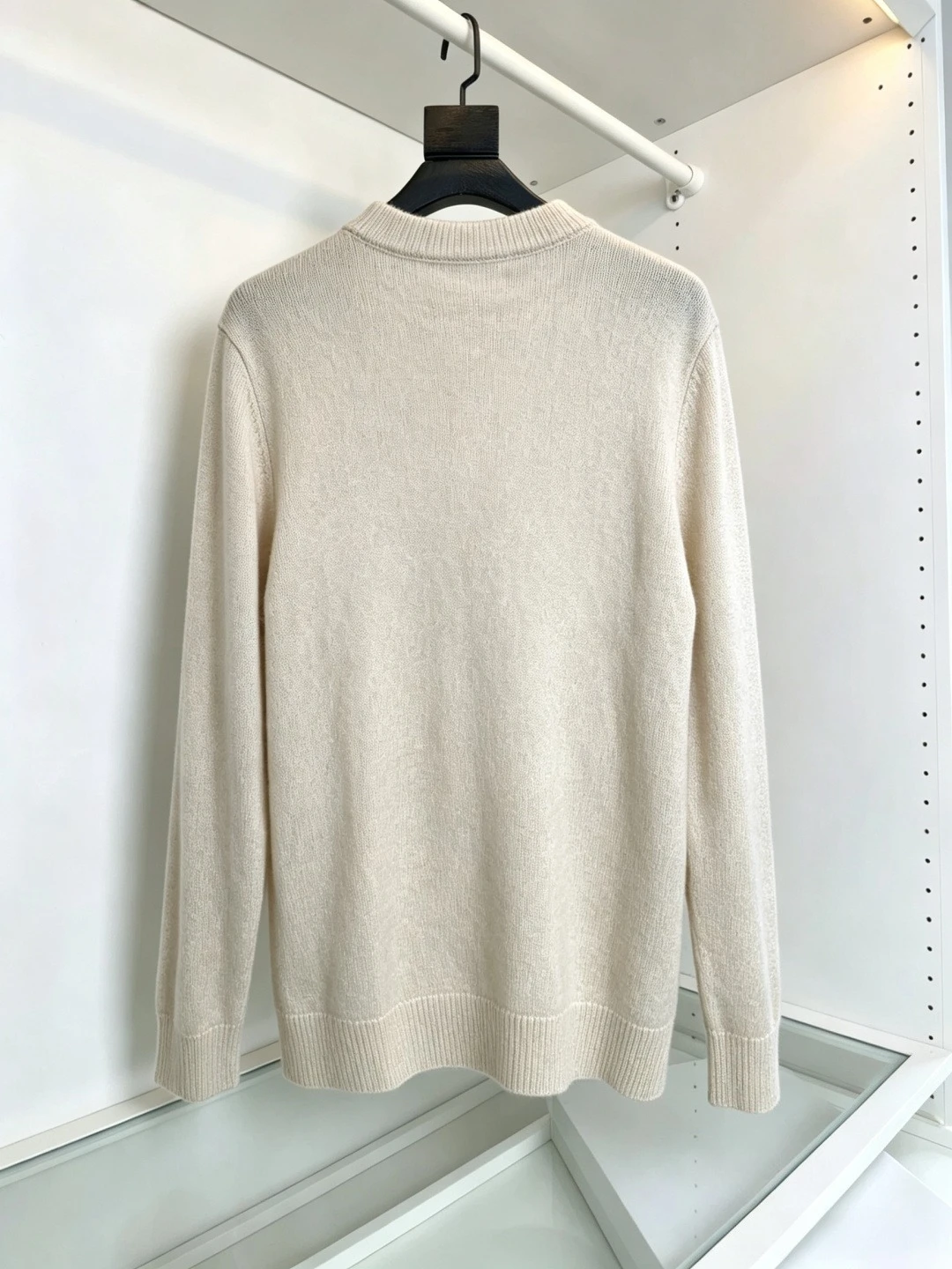Italian BC old money wind wool cashmere embroidered crew neck knitted sweater