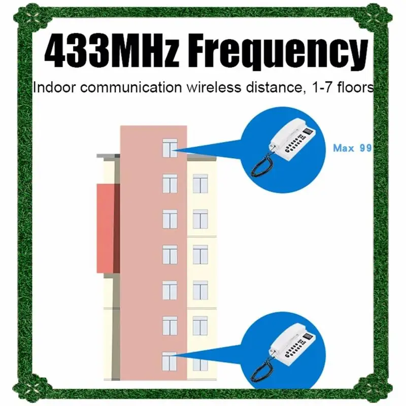24-Hour Delivery 2.4Ghz Wireless Landline Phone Wireless Intercom For Home Office Long Distance Intercom,Multi-Room, EU Plug