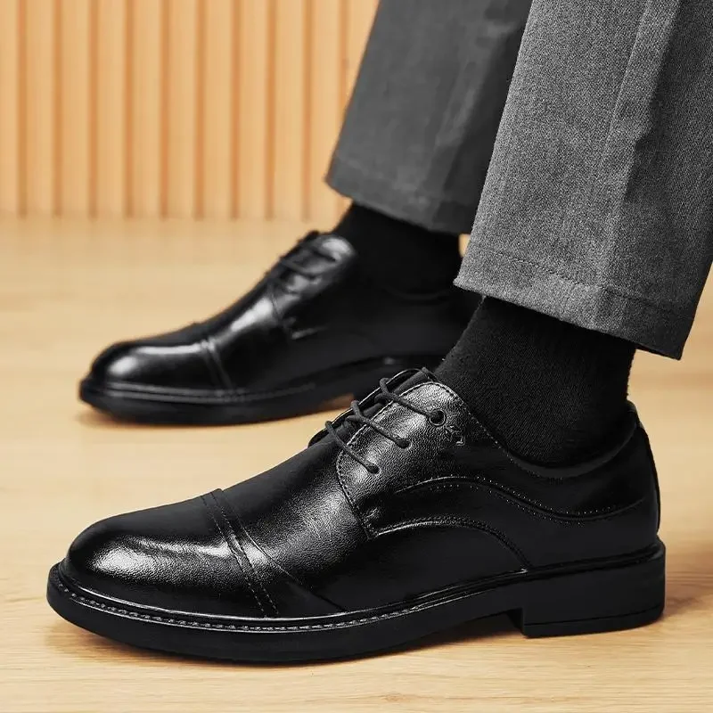 Herren schuhe klassisches britisches Business kleid Herren lässig Leder schwarz Bräutigam Hochzeits anzug Flut