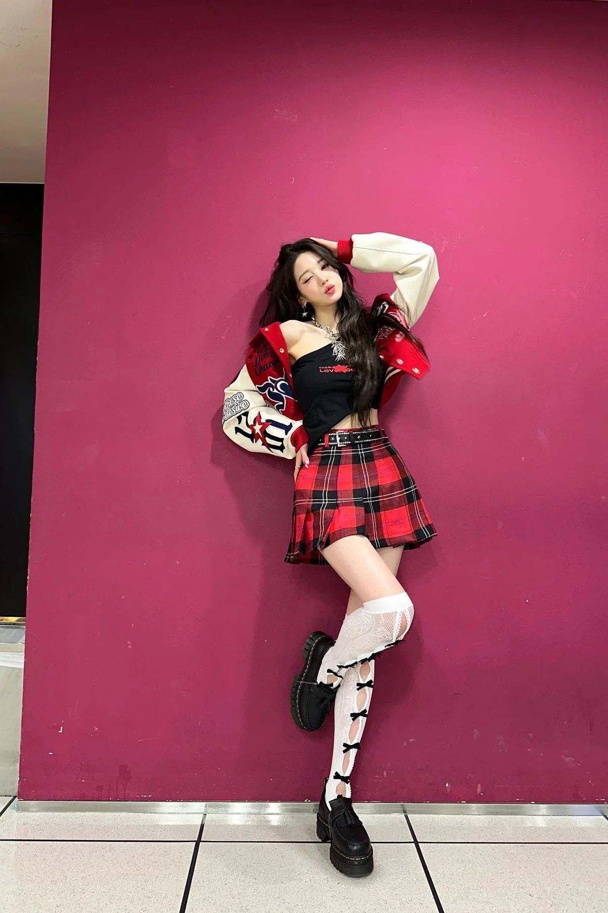 Korean Ive K-pop Stage Outfit Women Concert Outfits Hip-Hop Street Dancewear Performance Costume Baseball Jacket Loose
