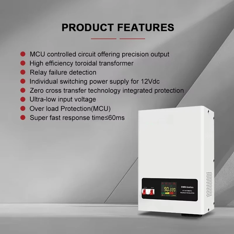20KVA Electronic Relay Control Single Phase Voltage Regulator CE Certified AC 220V Automatic Voltage Stabilizer for Home
