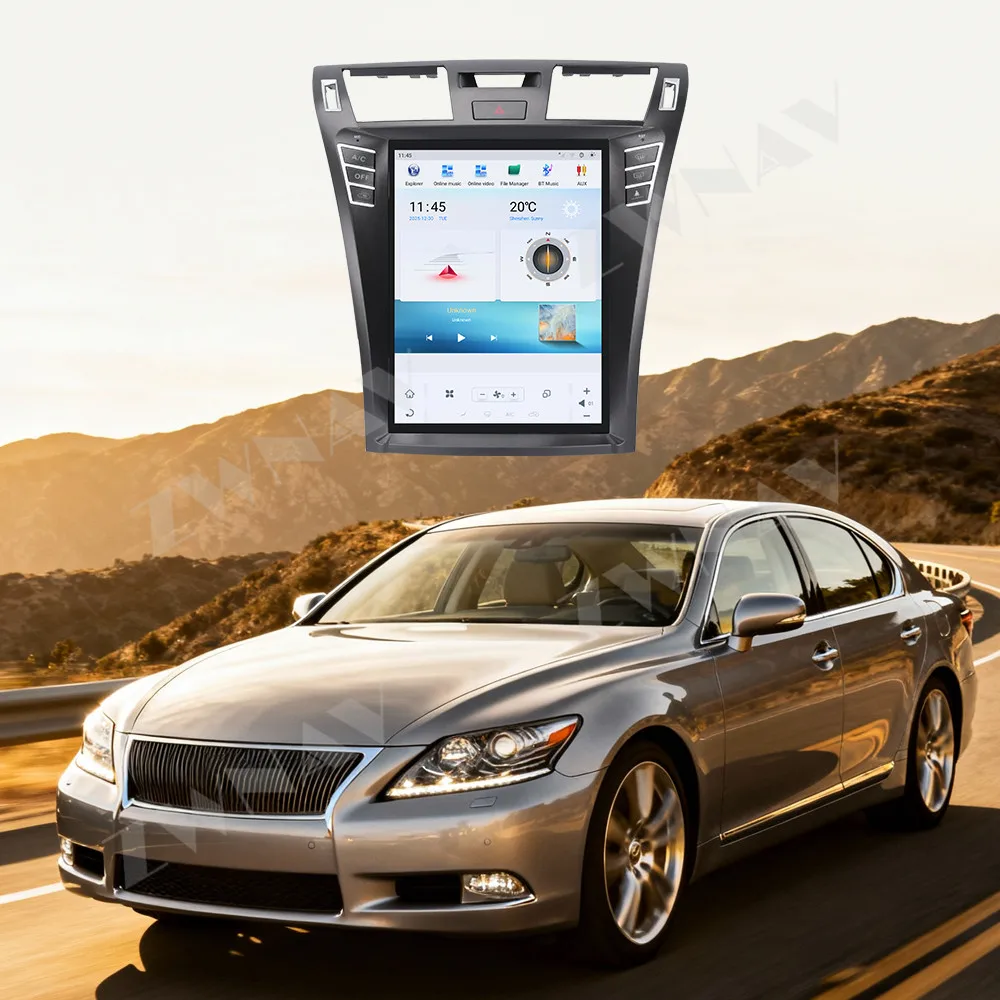 12.1 Inch Android Radio GPS Navigation Carplay for DVD Player with Touch Screen Dashboard TV for Lexus LS460 2006-2012
