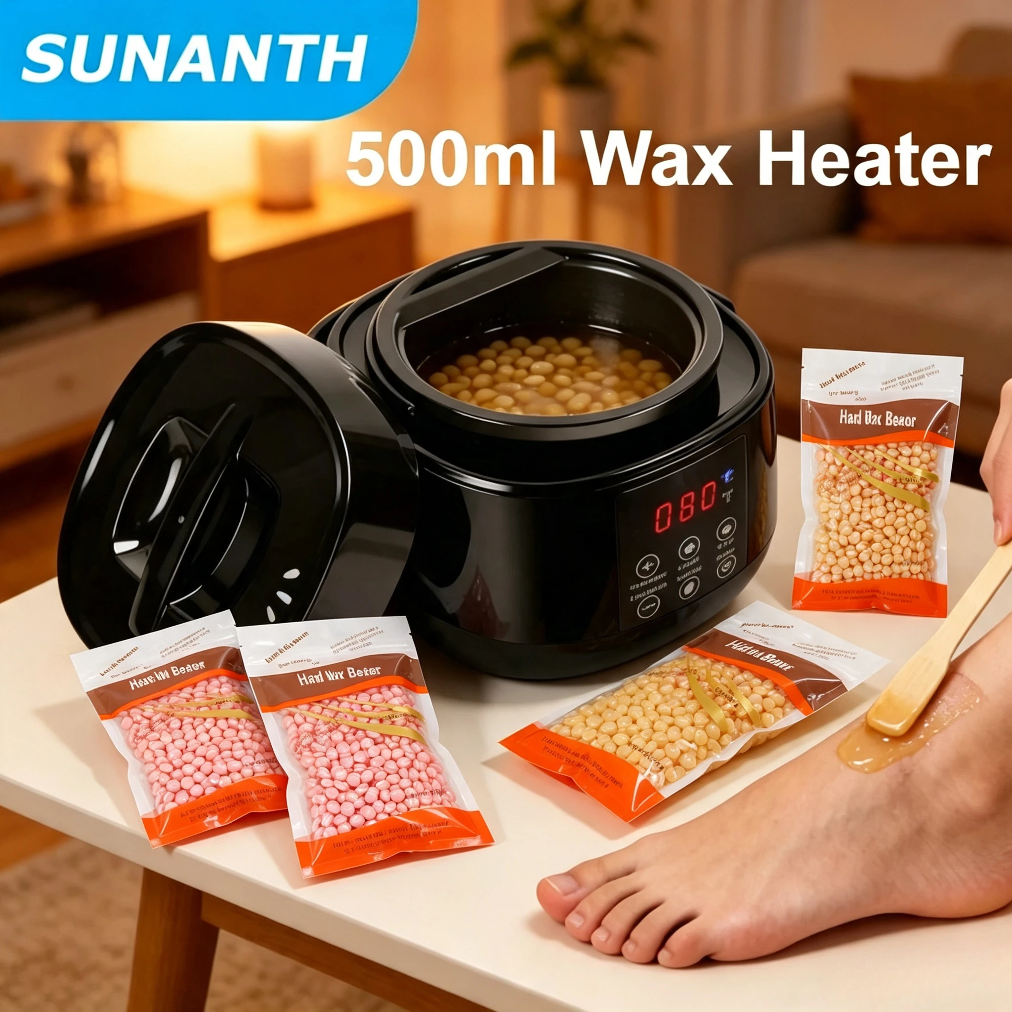 2026 Hair Removal Wax Melting Heater Machine with LCD Temperature Display Depilatory Warmer Pot for Waxing Beans New Model