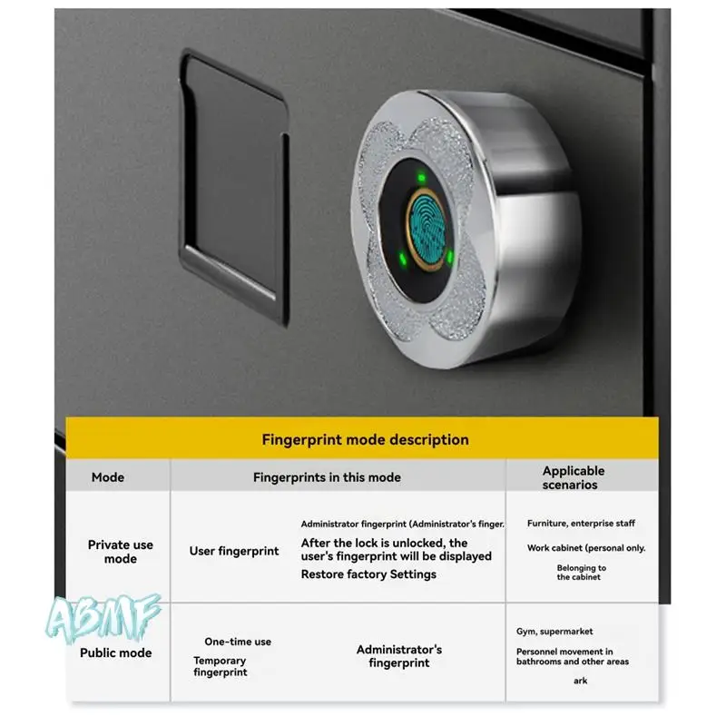 

ABMF-Fingerprint Lock No Punching Biometric Electronic Door Lock Low Power With Tricolor Lamp For Office And Home