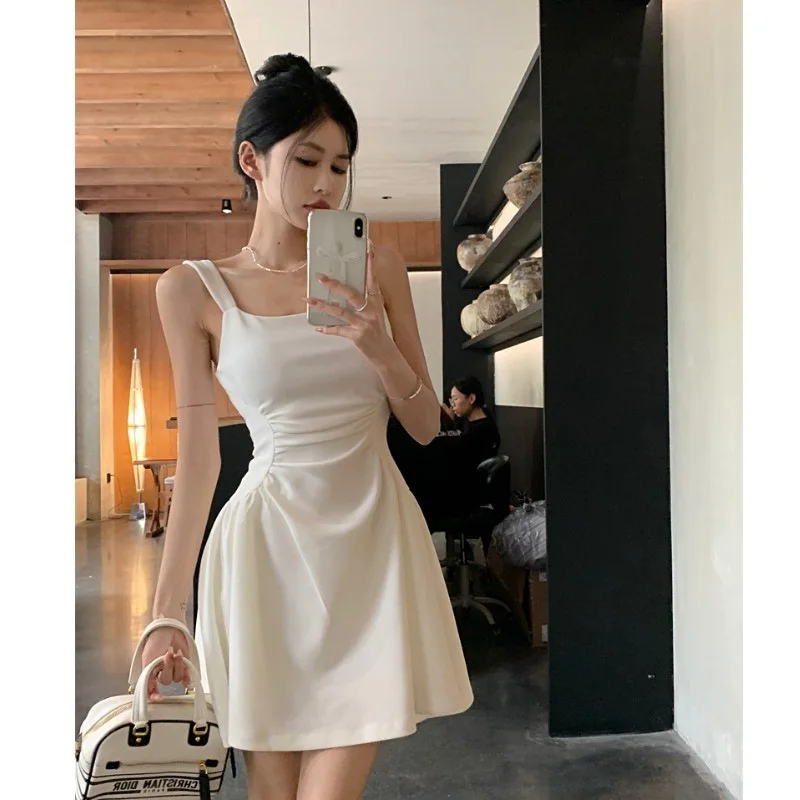 

Hebe Sle A-Line Dr Женская ранняя весна с высокой талией Pure Desire Цельная юбка на бретельках с застежкой на талии Dr