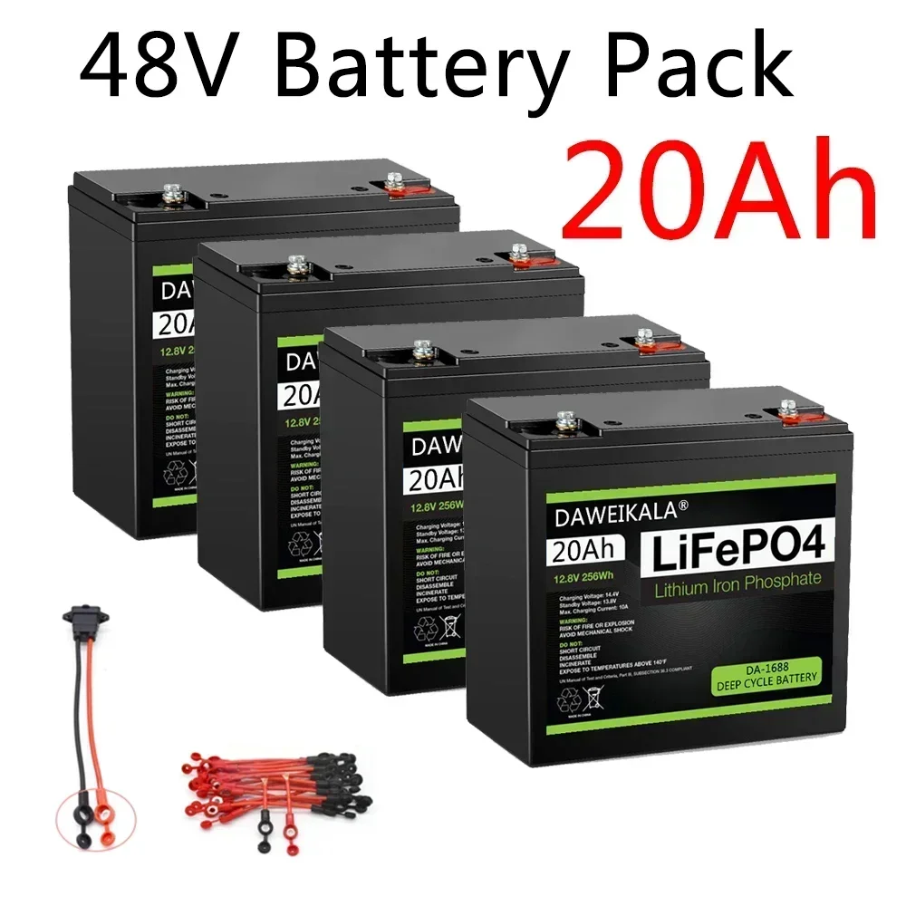 48v battery pack  20Ah lifepo4 battery Real capacity for electric bicycle ebike battery 48v electric scooter 12V 4S1P