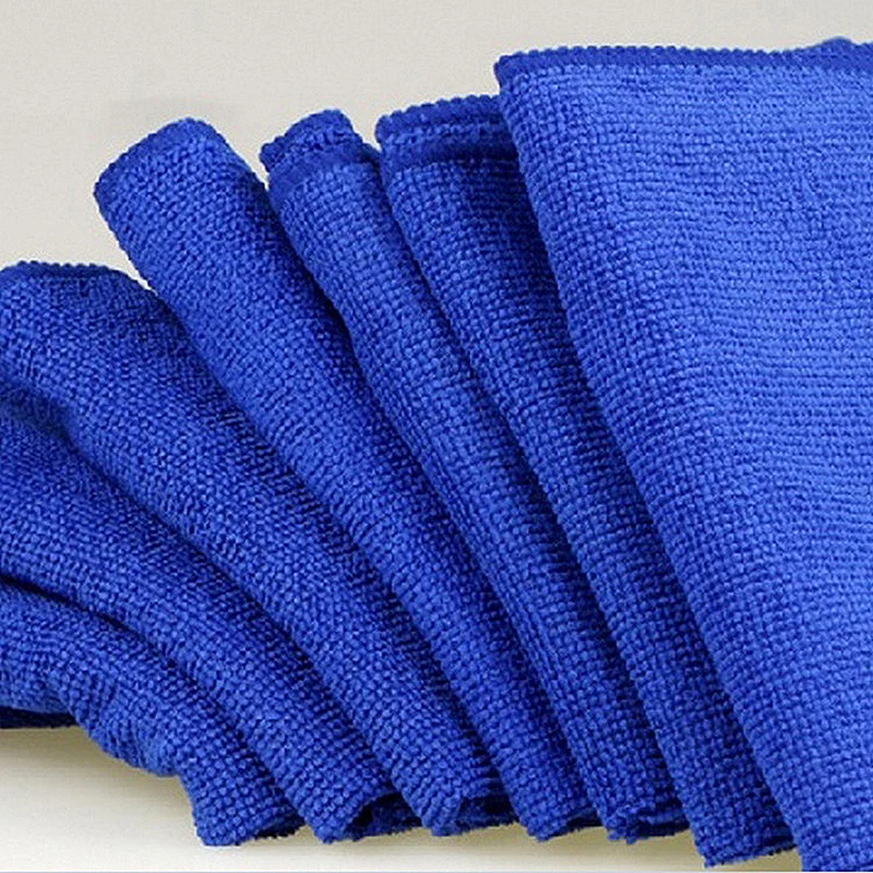 Microfiber Cleaning Towel Thicken Soft Drying Cloth Car Body Washing Towels Home Kitchen Double Layer Clean Rags Blue 20 25cm