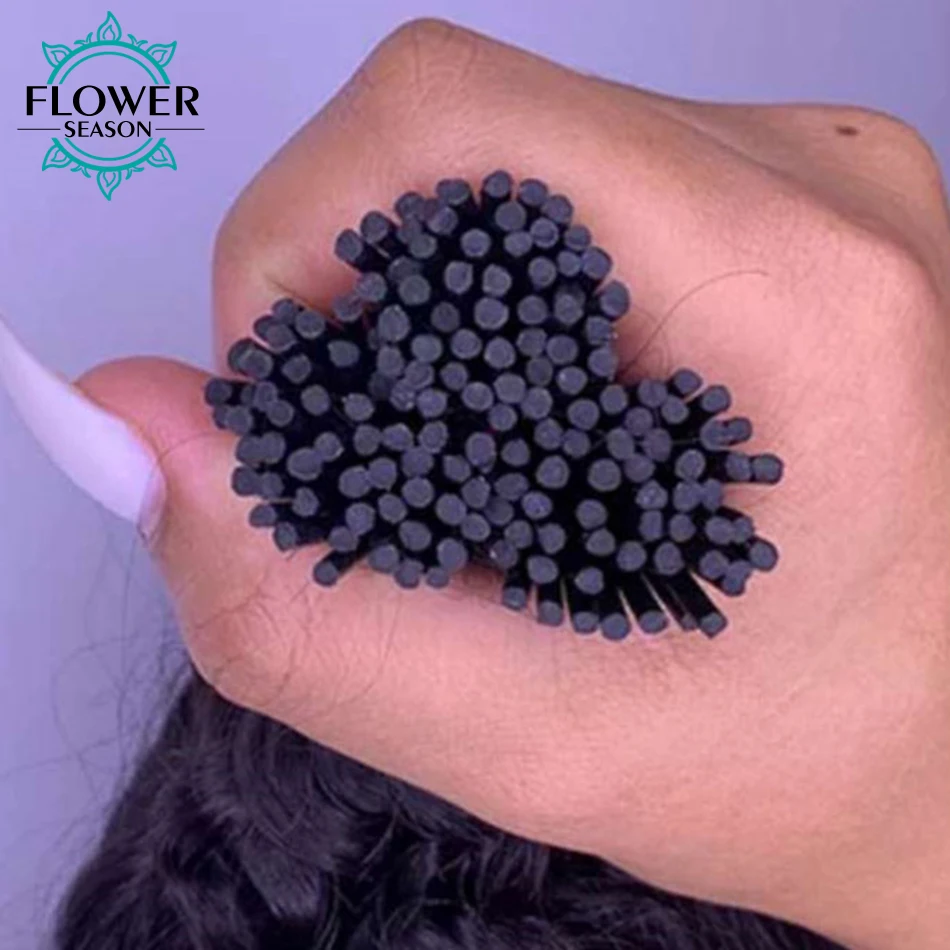 3C Afro Kinky Curly I Tip Hair Extensions Mongolian Kinky Curly itip Hair 100% Real Human Hair Microlink Hair Full End 100Pcs