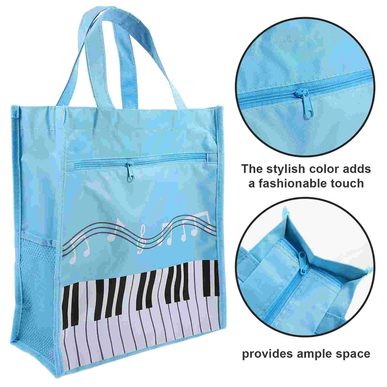 Bag Bags Musical Score Pouch Water Proof Sky-blue Non-woven Fabric Storage