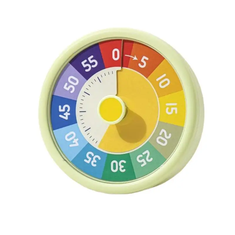 1 قطع الانضباط الذاتي مؤقت بصري صامت 60 دقيقة المطبخ الموقت تذكير جولة التصور مؤقت تنازلي #6
