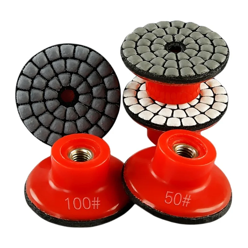 7-teiliges Set 2 Zoll 50mm Steinpolierpads mit Trägerpad Trockenschleifscheibe Granit Marmor Steinpolierpad Körnung 50-3000 – Detail 7