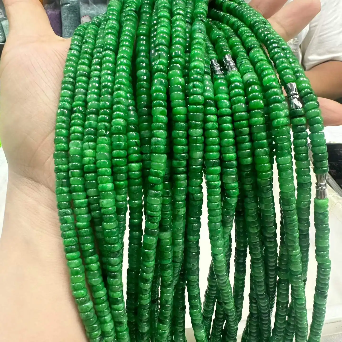 Newest Natural Jade Exquisite Green Abacus Beads Production Delicate Pendant Fashion Necklace Chain Fine Jewelry