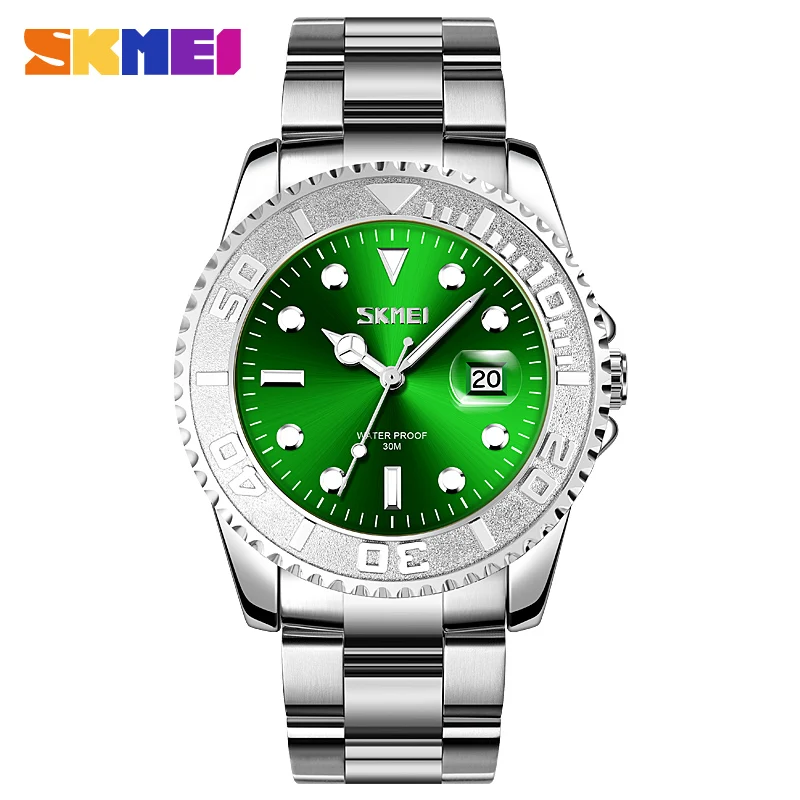 

SKMEI Top Brand Luxury Watch For Men Stainless Steel Date Fashion Man Quartz Wristwatch Sport Waterproof Clock Relogio Masculino