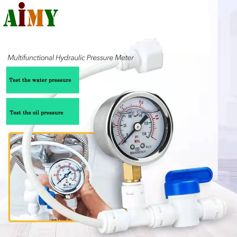 Water Faucet Water Divider Pressure Gauge Kitchen Water Purifier Straight Drinking Machine Test Faucet Water Pressure valve