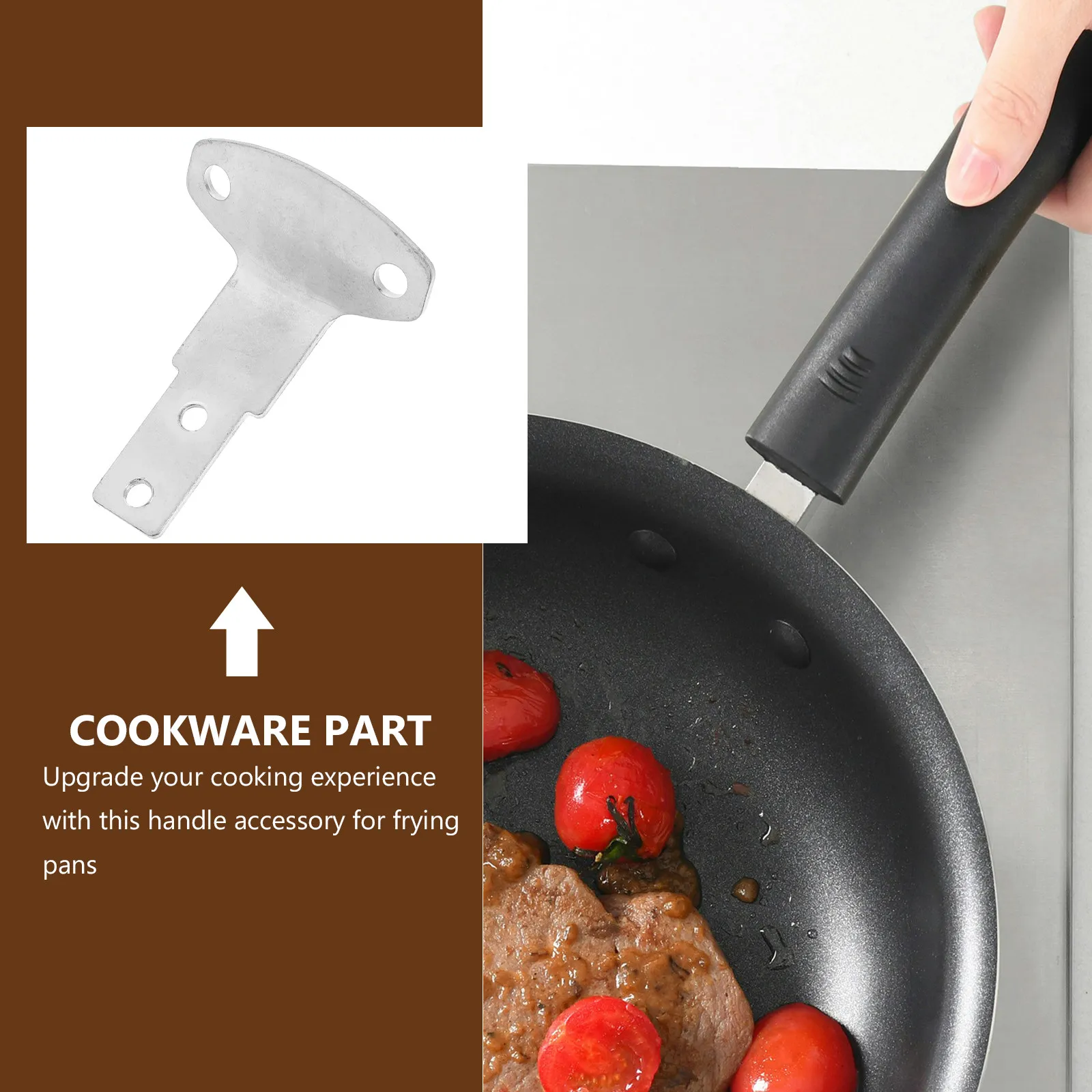 Iron Pot Handle Bracket Secure Cookware Holder Easy Installation Durable Silver Metal Kitchen Repair