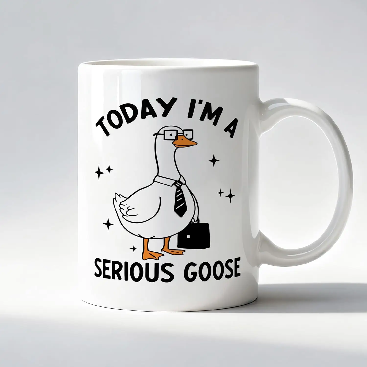 Funny Goose Office Mug Coworker Sarcastic Gifts Ceramic Coffee Mugs for Coworkers Today I M a Serious Goose Coffee Tea Cups