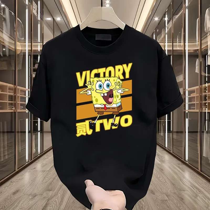 

Comfortable Funny Couple 220GSM Shirt Black White Summer Plain Sports Waffle Men T-Shirt Round Neck Cartoon Print Streetwear