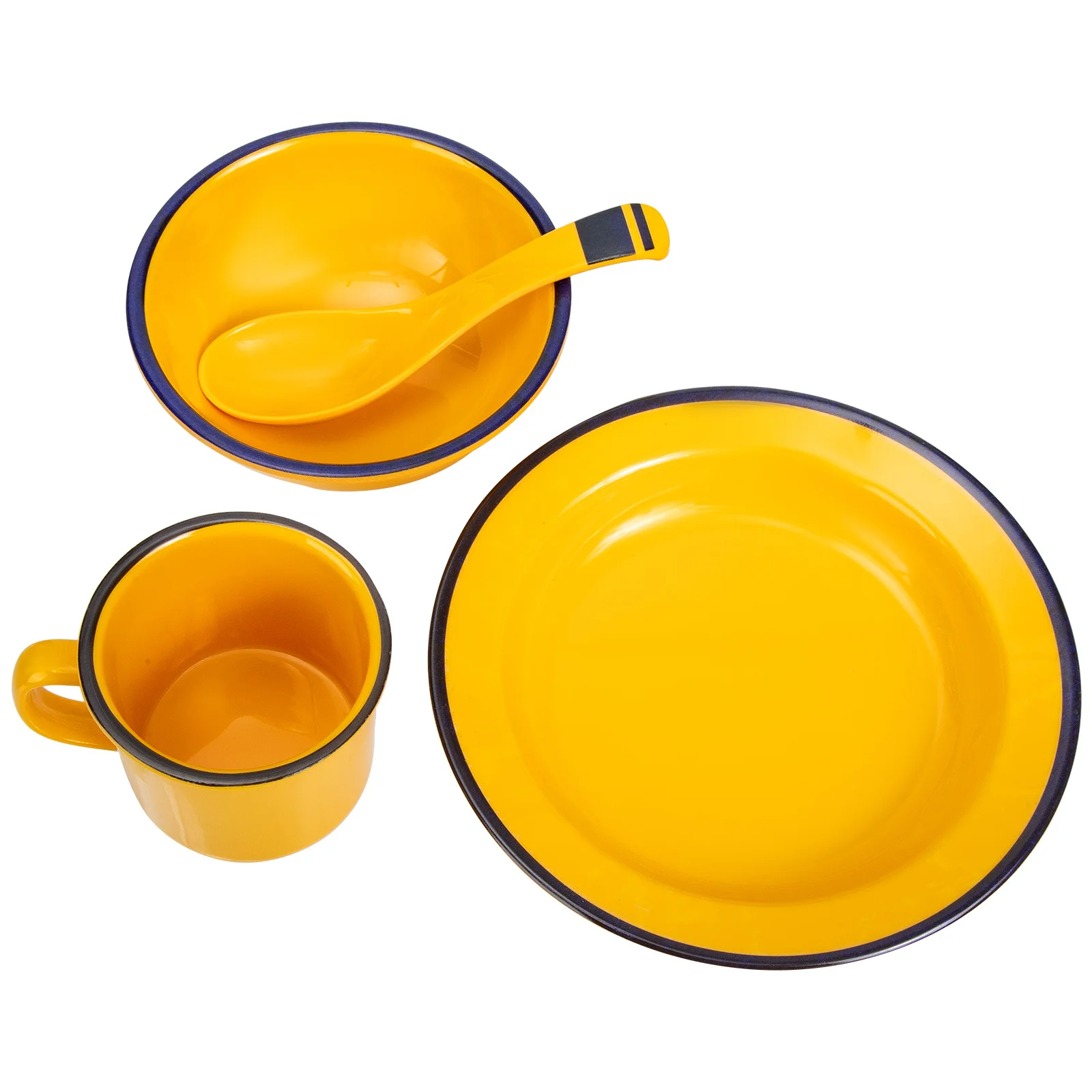 

1Set Melamine Kitchen Dinnerware Set Unbreakable Bowl Cup Plate Kit Multipurpose Soup Rice Bowl for Restaurant
