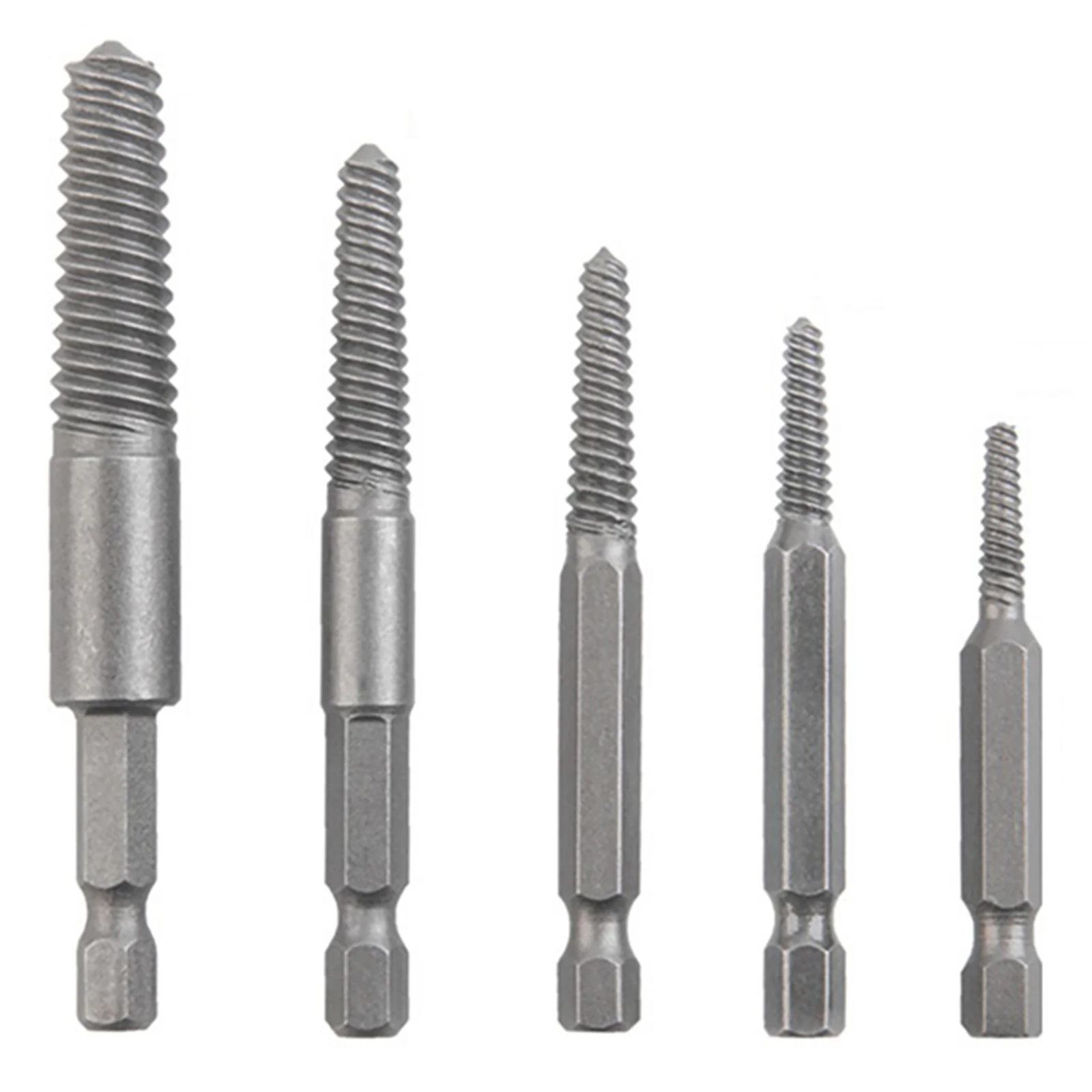 Hexagonal Shank Broken Head Screw Extractor Center Drill Bits Guide Set Broken Damaged Bolt Remover Removal Screwdriver