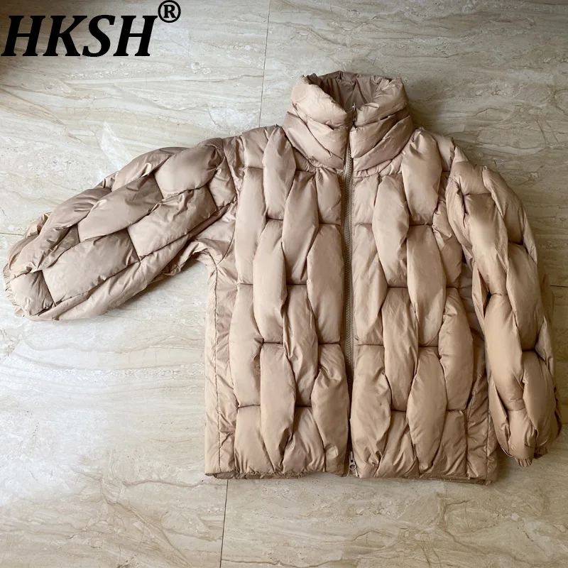 HKSH Winter New Women Cotton-padded Coat Braided Twist Stand Collat Zipper Versatile Fashion Elegant Casual Warm Jackets HK17121