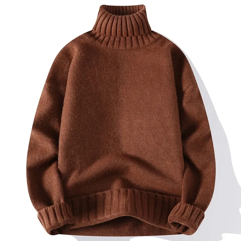 

New Turtleneck Sweater Men Pullover Casual Solid Color Knitted Black Sweater Fashion Autumn Winter Men Clothing 2025 Sweater Man