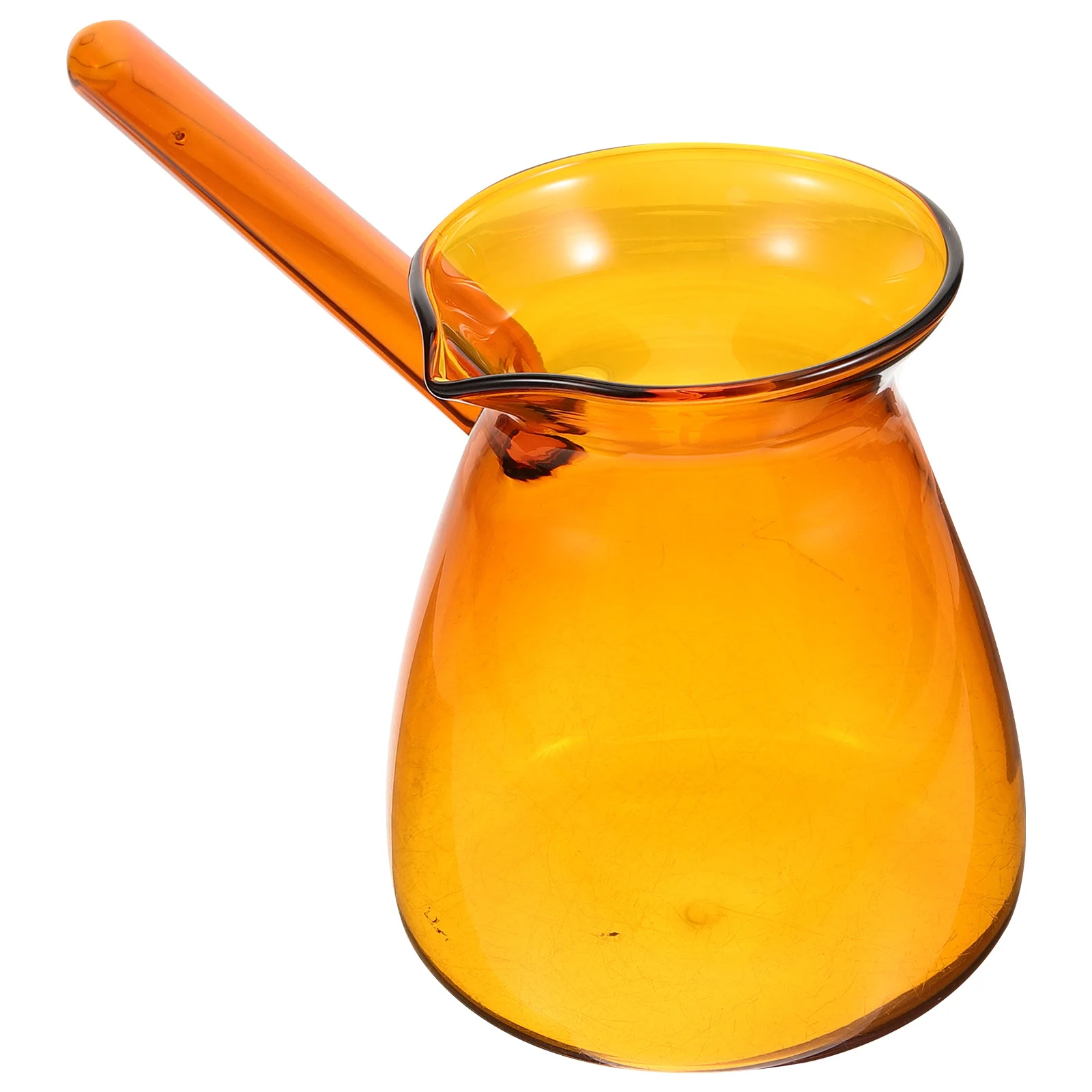 مقبض جانبي تركي إبريق قهوة زجاجي مقاوم للحرارة البورسليكات لصهر الشوكولاتة المغلي صلصات حليب القهوة