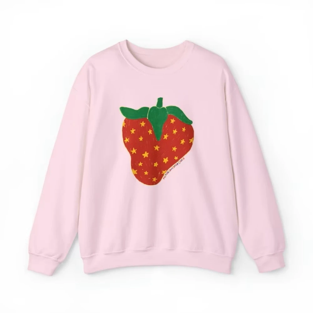 

Y2K Aesthetic Strawberry Crewneck Sweatshirt Pink Kawaii Clothes Cute Funny Trendy Coquette Pullover Shirt Winter Clothes Women