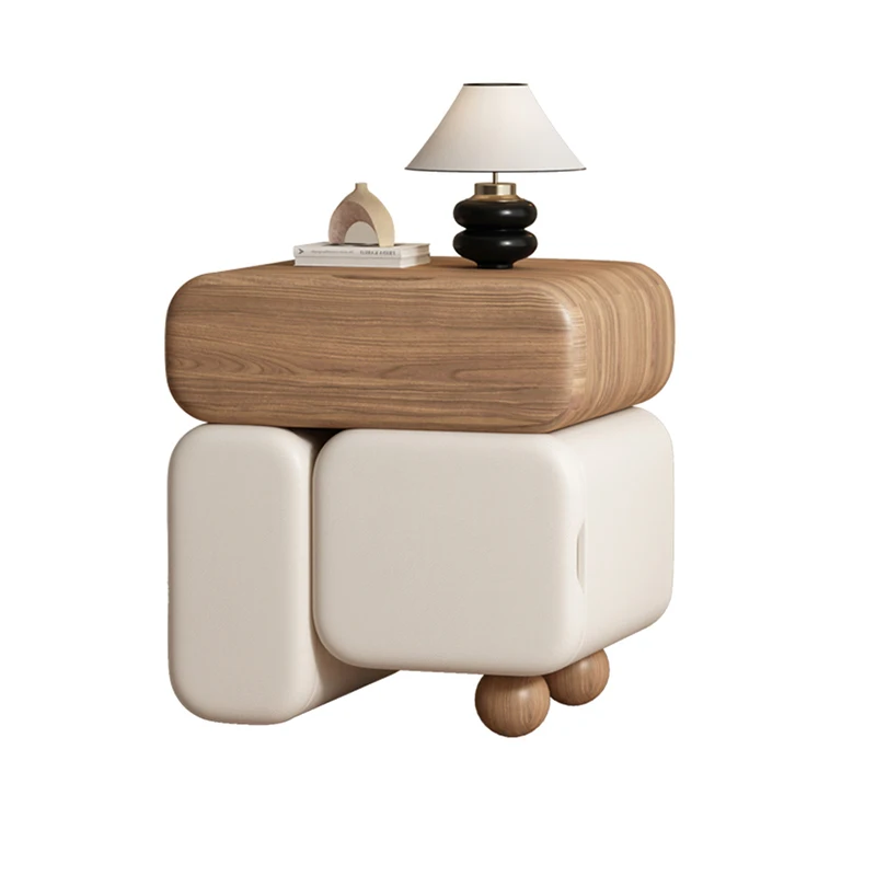 Storage Drawers Nightstands Cute Cream Style Luxury Aesthetic Bedside Table Simple Design Mesa De Noche Bedroom Furniture image 6