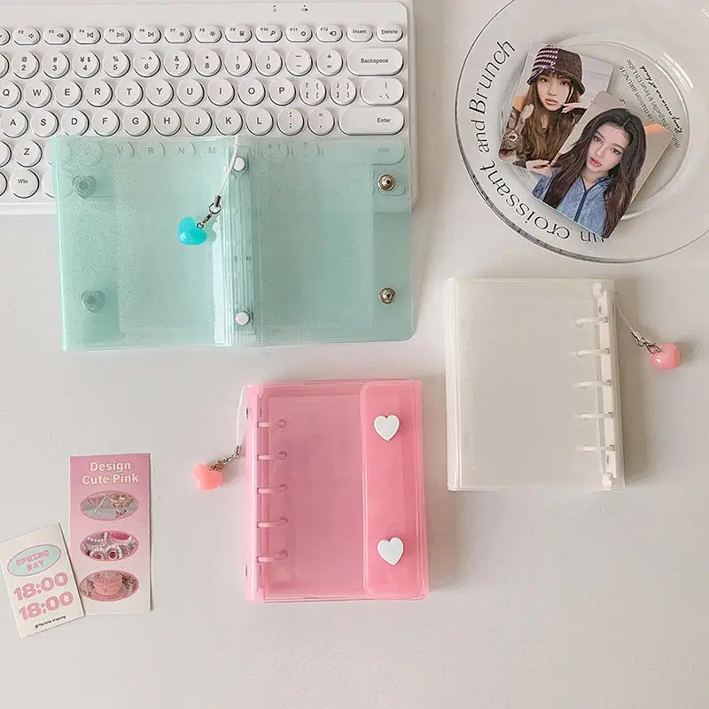 

INS студенческий держатель для фотокарт мультфильм милый прозрачный альбом для девочек ПВХ переплет для фотографий DIY Idol маленькая книга для коллекции карточек