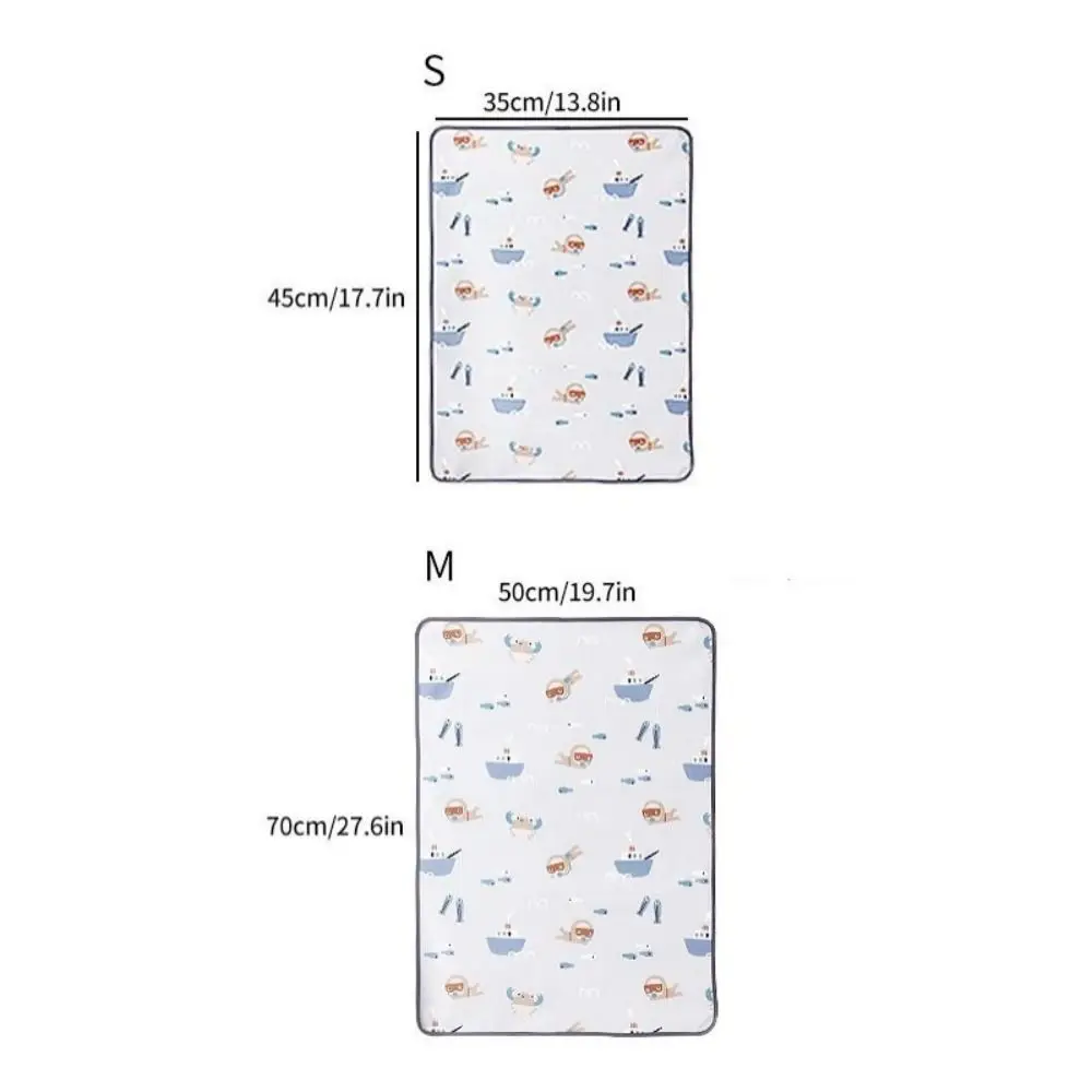 Soft Waterproof Baby Urine Mat Cute Cartoon Breathable Baby Diaper Changing Mat Cloth Bedding Urine Pads Adult