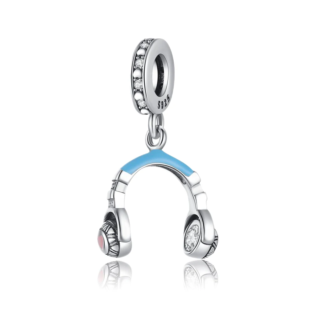 

Ahthen 925 Sterling Silver Hot Sale Beads Headphones Dangle Charm fit Snake Chain Bracelets Necklaces for Women Jewelry Making