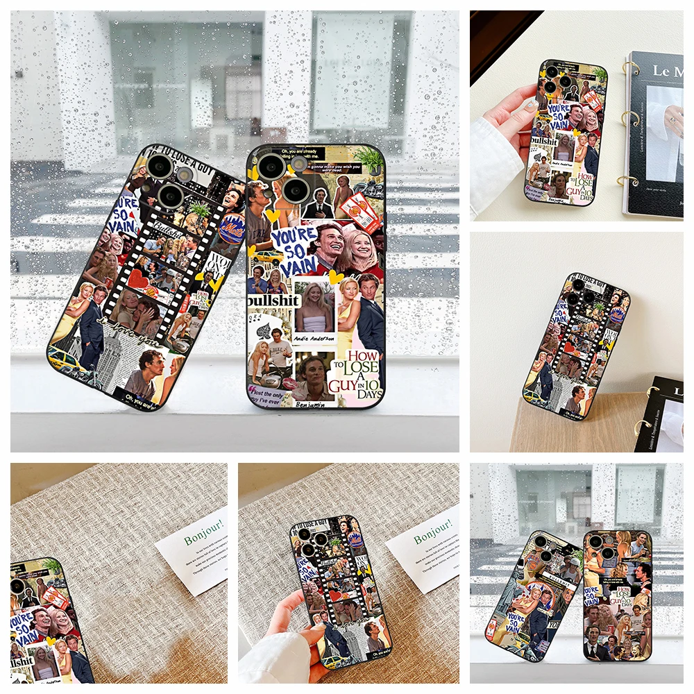 Чехол для IPhone 15 2003, с рисунком как потерять парня за 10 дней, чехол для телефона IPhone 12 13 14 Pro XR XS MAX 14 Plus SE, черные чехлы для Iphone