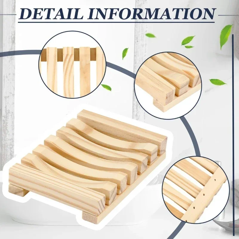 Natural Bamboo Soap Box Holder Handmade Soap Holder Draining Tray Wooden Anti-mould Drainage Box Bathroom Bathroom Tools